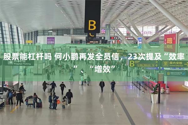股票能杠杆吗 何小鹏再发全员信，23次提及“效率”、“增效”