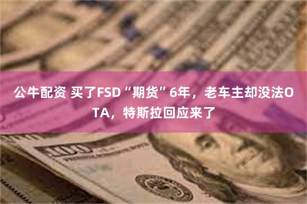 公牛配资 买了FSD“期货”6年，老车主却没法OTA，特斯拉回应来了